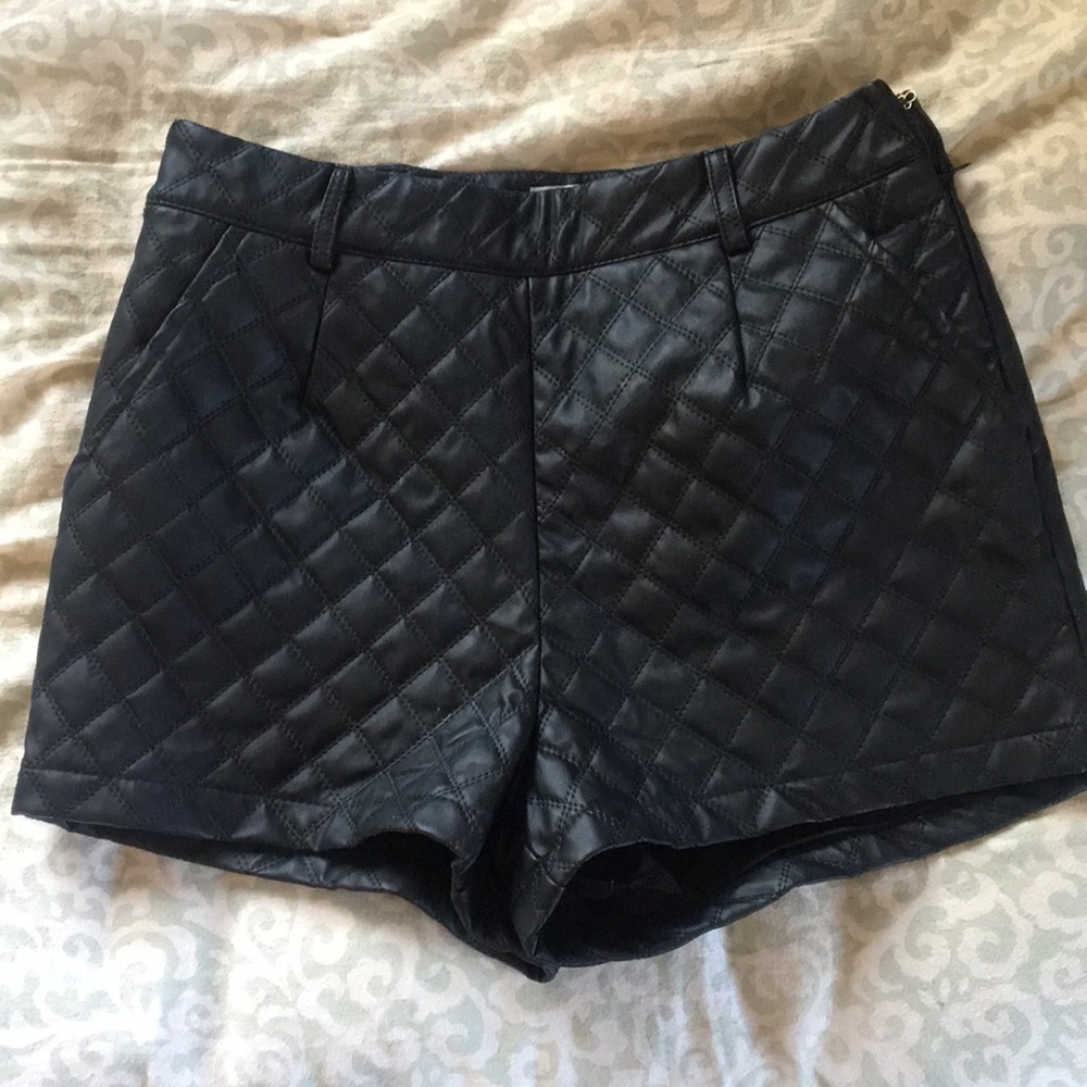 Faux leather shorts